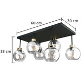  Plafonski luster NESSA 6xE27/60W/230V crni/zlatni/prozirni | Eponuda.com