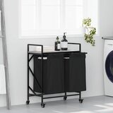  Košara za rublje s 2 odjeljka i kotačićima, siva, Sonoma | Shoptok.si