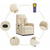  Masažni naslonjač na podizanje od tkanine krem | shoptok.hr