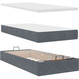 vidaXL Otomanski posteljni okvir z vzmetnicami siv 80x200 cm žamet | Shoptok.si