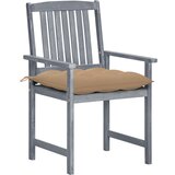 Maison Chic Vrtni stoli - Stol za vrt z blazinami 4 kosi sivi trden akacijev les JS2285, (21877079) | Shoptok.si