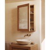 Kave Home Zidni/s ogledalom kupaonski ormarić od masivne tikovine u prirodnoj boji 50x70 cm Plubia – | shoptok.hr