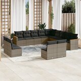  13-dijelni set vrtnih sofa od poliratana s jastucima sivi | shoptok.hr