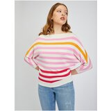 Orsay Pink-cream Women's Striped Sweater - Women Cene