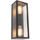 QAZQA Industrijska stenska svetilka črna 38 cm 2-svetlo IP44 - Charlois Cene