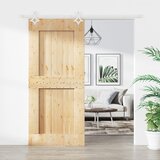 vidaXL Drsna vrata s kompletom vodil 90x210 cm trdna borovina | Shoptok.si