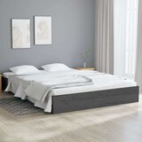  Posteljni okvir siv iz trdnega lesa 135x190 cm 4FT6, (20685077) Cene
