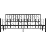 Metalni okvir kreveta uzglavlje i podnožje crni 200x200 cm | shoptok.hr