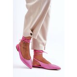 Boto Women's Lace-Up Ballet Flats Embellished with Studs Pink Jange | ePonuda.com
