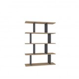 Hanah home Harmon Oak antracit biblioteka 90x25x127.4cm, bež siva | Eponuda.ba