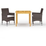 The Living Store Vrtna jedilna garnitura 3-delna rjava - Jedilna Garnitura, (21423752) | Shoptok.si