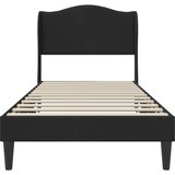  Krevetna konstrukcija s uzglavljem Crna 100 x 200 cm Baršun | shoptok.hr