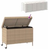  Vrtna kutija za pohranu s kotačima miješana bež 110x55x73 cm | Eponuda.com