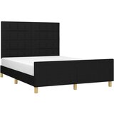  Okvir za krevet s uzglavljem crni 140x190 cm od tkanine | shoptok.hr