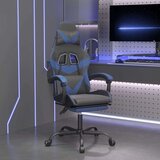  Igralni stol z oporo za noge črno in modro umetno usnje, (21612145) | Shoptok.si