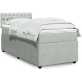 vidaXL Box spring postelja z vzmetnico svetlo siva 80x200 cm žamet, (21304912) | Shoptok.si
