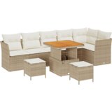 vidaXL Vrtna sedežna garnitura 9 pcs bež in krem 80 x 80 x 71 cm | Shoptok.si