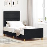 vidaXL Črn Tkaninski Okvir Postelje 90x190 cm, (22049734) | Shoptok.si