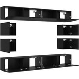  Set TV komoda Zidne 8 pcs Crni hrast Konstruirano drvo | shoptok.hr
