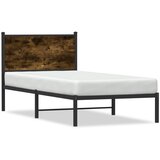  The Living Store Posteljni okvir z vzglavjem dimljeni hrast 90x200 cm - Posteljni Okvir, (21530548) | Shoptok.si