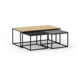 Marckeric Sivi/u prirodnoj boji stolići za kavu u setu 3 kom 60x110 cm Camelia – Cijene