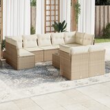  10-dijelni set vrtnih sofa s jastucima bež od poliratana | shoptok.hr