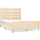  Za krevet s uzglavljem krem 140 x 200 cm od tkanine | shoptok.hr