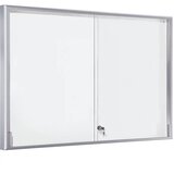 eurokraft pro Vitrina, aluminijast okvir, drsna vrata, 18 x DIN A4, ŠxVxG 1330 x 970 x 50 mm, oglat okvir | Shoptok.si