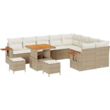 vidaXL 12 komada vrtna sofa set s jastučićima bež poli ratan akacija | shoptok.hr