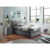 MID.YOU POSTELJA Z VZMETNICO 120 cm x 200 cm , tekstil, leseni material antracit | Shoptok.si