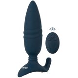 Anos RC Thrusting Butt Plug with Vibration Black Cene