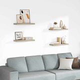  Plutajuće zidne police 4 kom boja hrasta 60 x 23,5 x 3,8 cm MDF | shoptok.hr