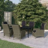  7-dijelni vrtni blagovaonski set smeđi | shoptok.hr