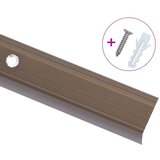  Obrobe za stopnice L-oblike 5 kosov aluminij 100 cm rjave | Shoptok.si