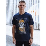 DStreet T-shirt męski z nadrukiem granatowy | shoptok.hr