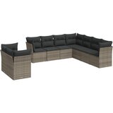  9-dijelni set vrtnih sofa od poliratana s jastucima sivi | shoptok.hr