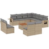 Maison Chic Seti vrtnega pohištva - Vrtna garnitura - Vrtni pohištvo set 12-delna z blazinami bež poli ratan, (21811220) | Shoptok.si