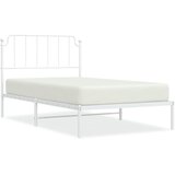  Metalni okvir za krevet s uzglavljem bijeli 107x203 cm | shoptok.hr