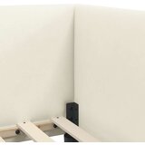 VidaXL Kotna postelja z vzglavjem krema 90 cm x 190 cm blago Slike