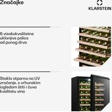 Klarstein Bevora samostojeći hladnjak za vino | 6 police | 128 L | 48 boca | 54 cm | shoptok.hr
