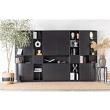 WOOOD Črna modularna knjižna polica iz masivnega bora 200x210 cm Finca – | Shoptok.si