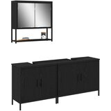  Set namještaja za kupaonicu Zidne 3 pcs Crna Konstruirano drvo | Eponuda.ba