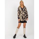 RUE PARIS Tunic-RP-TU-8189-2.07-black-beige | Shoptok.si