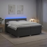  Krevet s box springom, madracem i LED-om Tamnosiva 200 x 200 cm | shoptok.hr