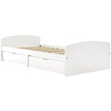 Furnova Posteljni okvir z 2 predaloma bela trdna borovina 90x200 cm, (22055311) | Shoptok.si
