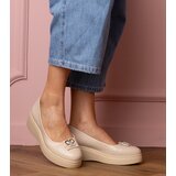 Gemre Beige platform shoes with rhinestone decoration Patos | Shoptok.si