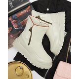 Resti Cream women's flat-heeled boots Mefina- Footwear | Shoptok.si