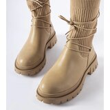 Gemre Beige sock boots with lacing Eliot | Shoptok.si