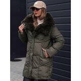DStreet Women's winter jacket MORISIO long quilted with hood green | ePonuda.com