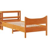 Maison Chic Posteljni okvir - Enojna postelja - Postelja za odrasle z vzglavjem voščeno rjava 75x190 cm borovina, (21696176) Cene